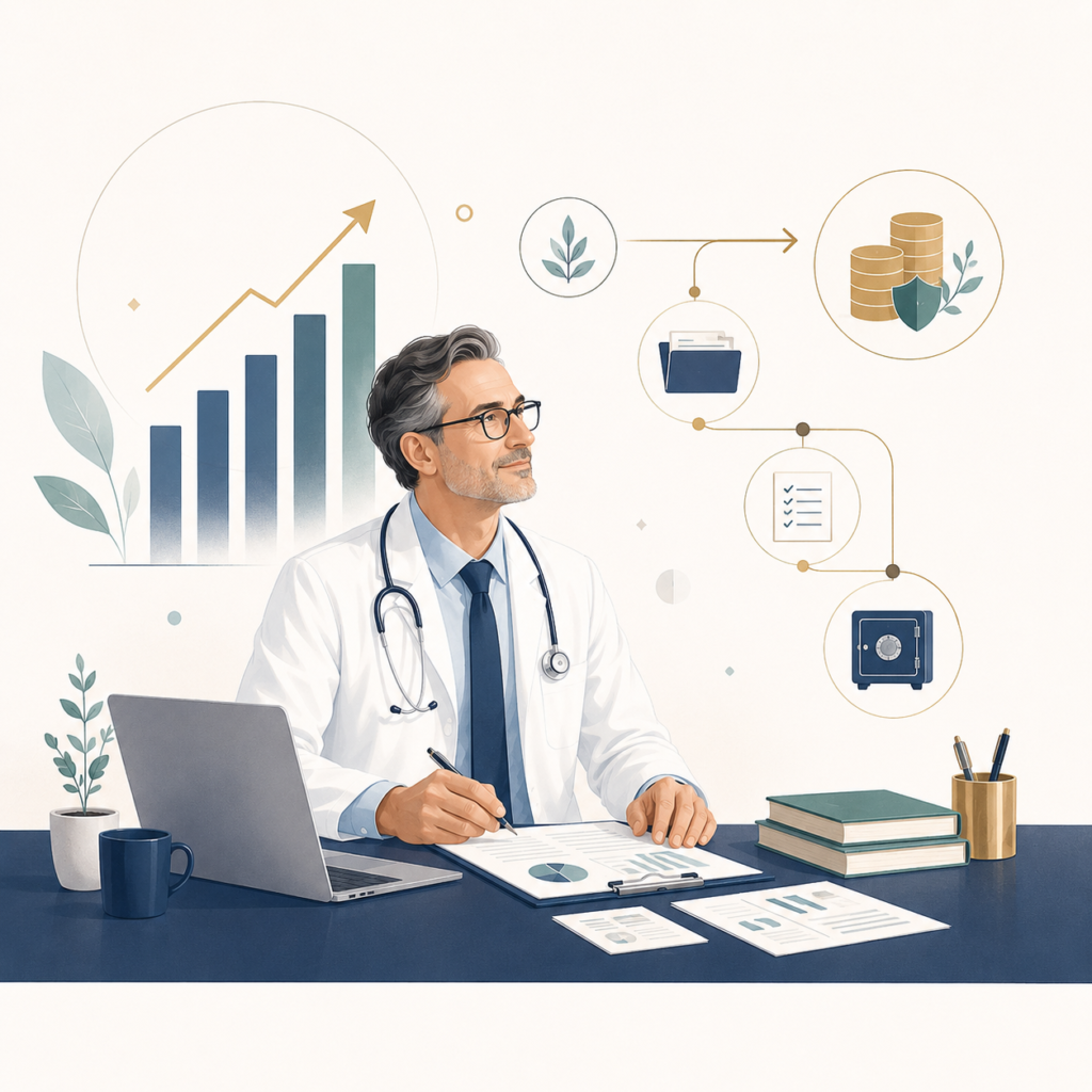 Médecin libéral confronté à une forte progression de ses revenus et à la structuration de son patrimoine.