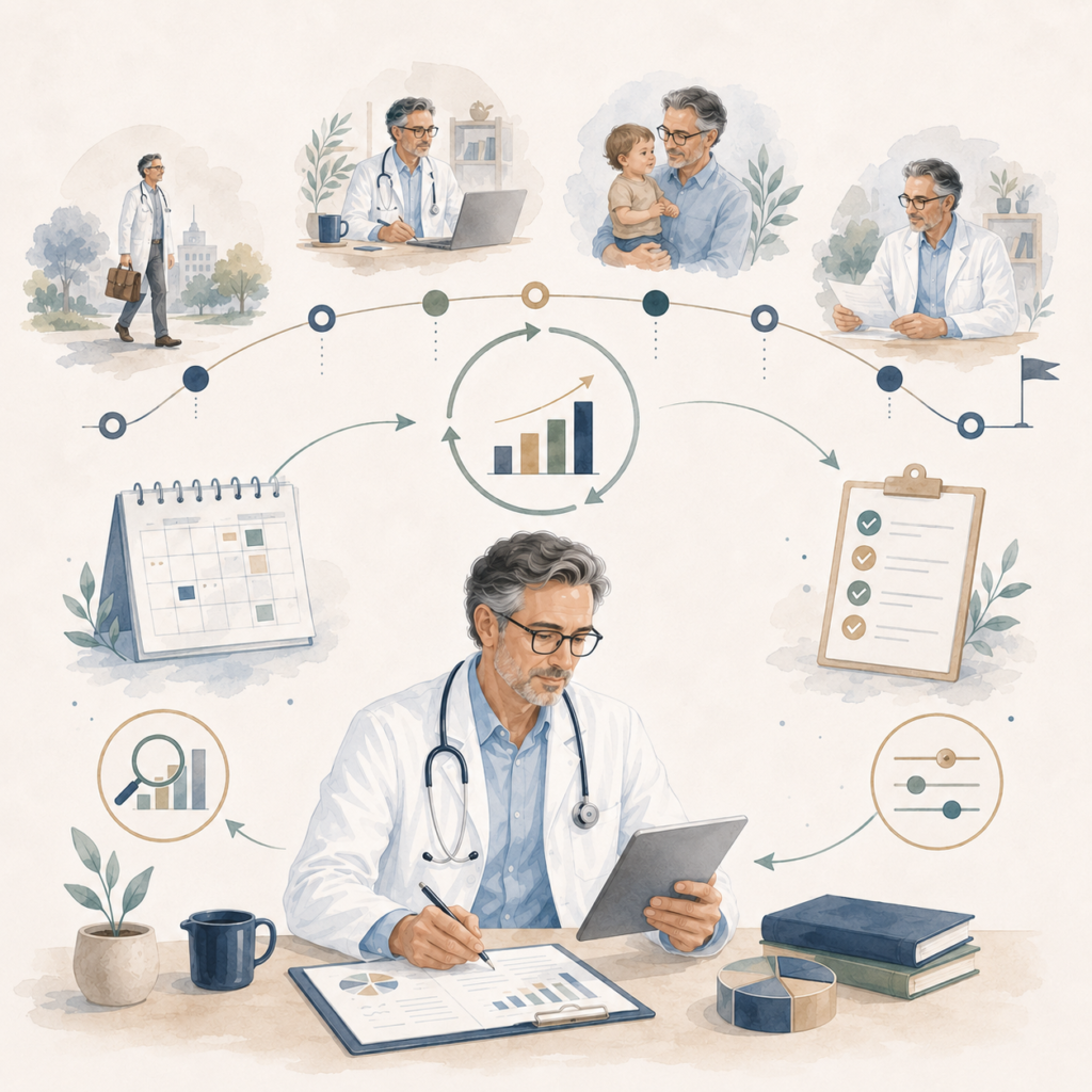 Médecin libéral analysant ses décisions patrimoniales en intégrant la fiscalité parmi les critères d’arbitrage.