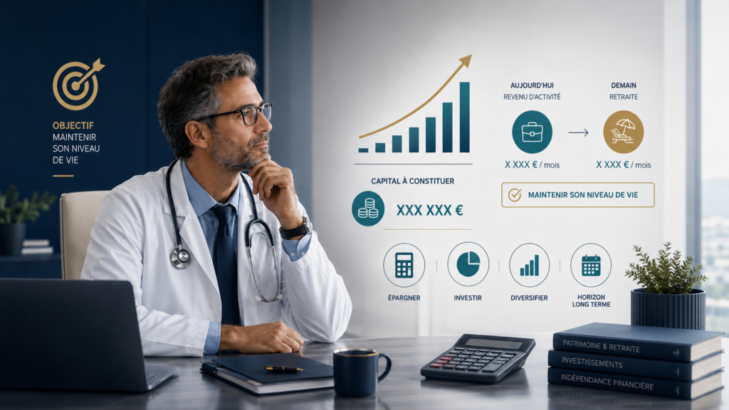 Medecin libéral réfléchissant à l'optimisation de sa retraite